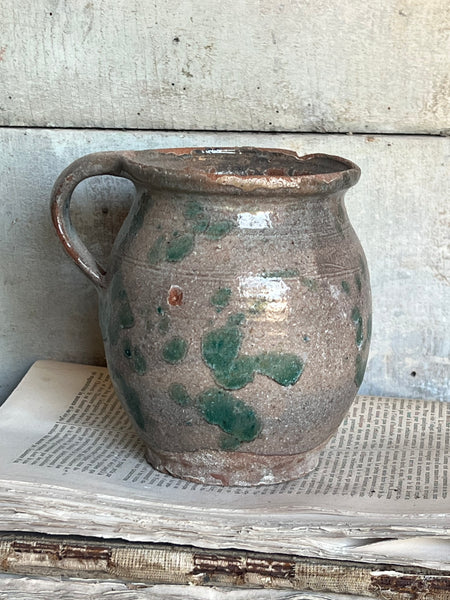 French Vintage Chippy Earthenware Pot