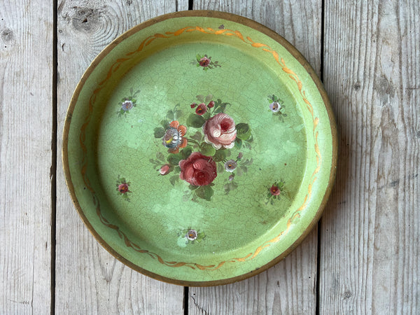 Vintage Hand Painted Floral Tray