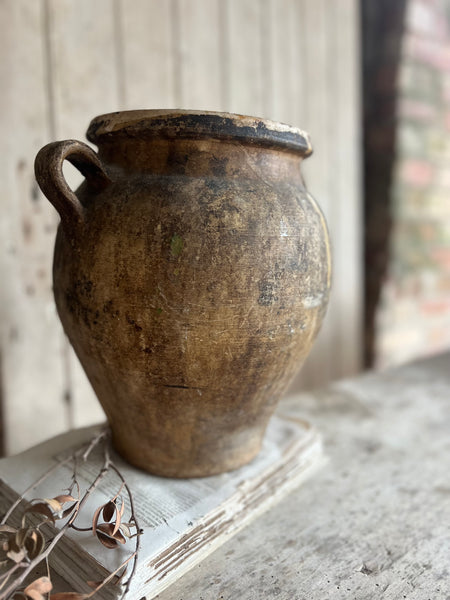 Vintage Tall Huge Natural Earthenware Vase