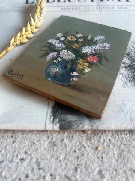 Miniature Floral Oil on Board