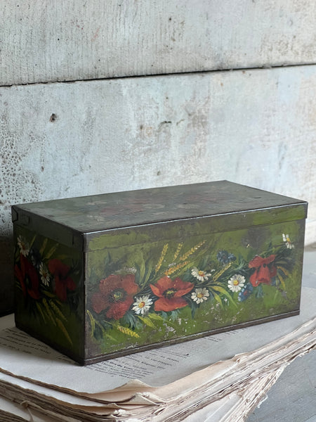 Hand painted Vintage French Tin