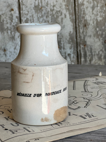 Branded French Antique Sarreguemines Stoneware Mustard Jar