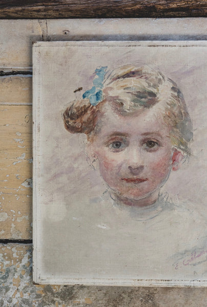 Vintage Child Portrait on Canvas