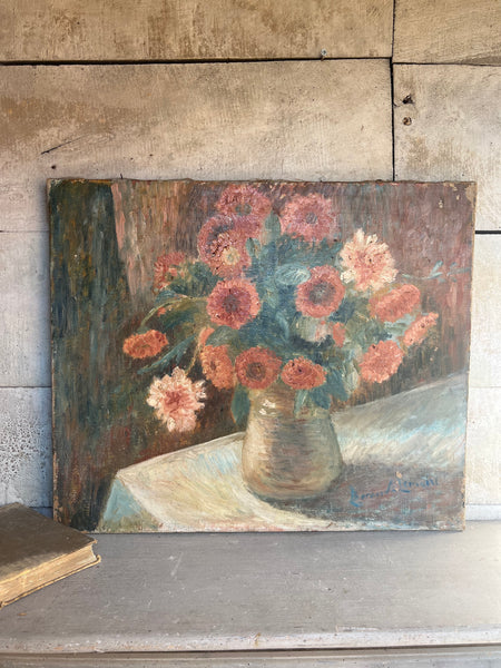 Large Floral Oil Painting