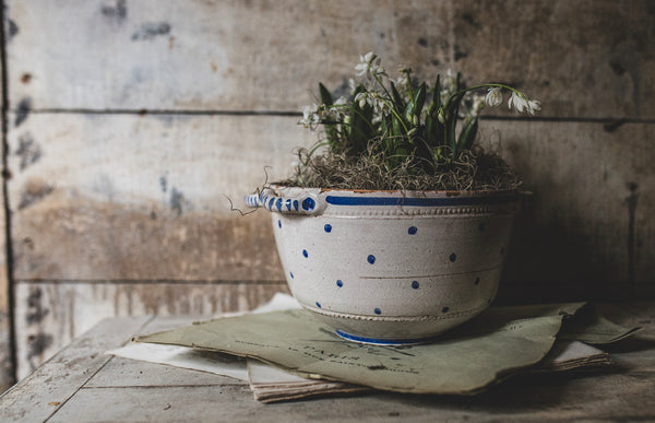 18C Large Folk Style Handpainted Bowl