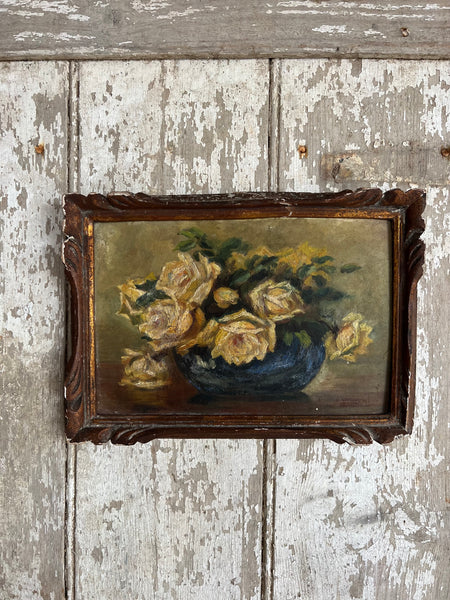 Beautiful Shabby Chic Framed French Floral Pansy