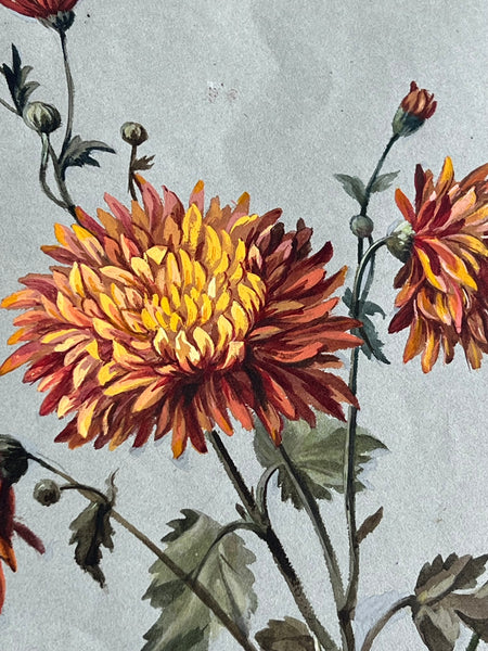 Gorgeous Dahlia Vintage Painting