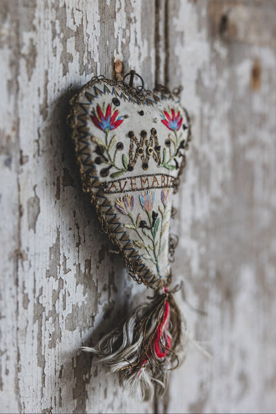 Antique Italian Ave Maria Decorative Heart 1820