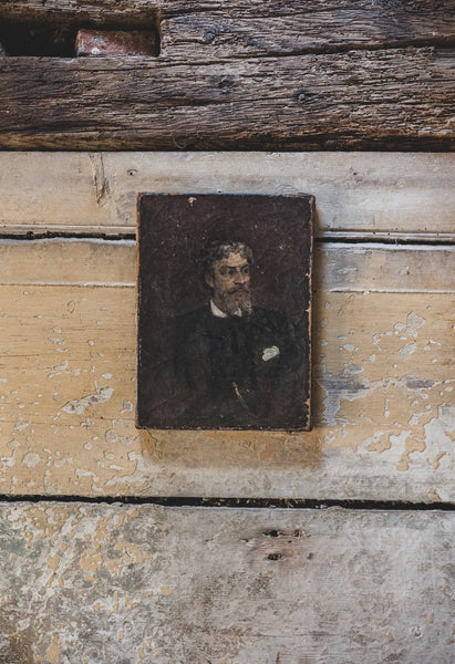 Antique French Portrait on Canvas