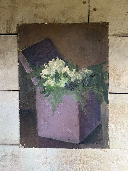 French Floral Oil on Canvas