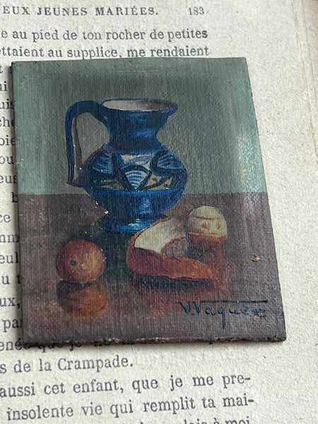 Miniature French Oil Painting