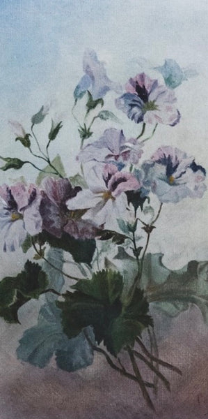 Vintage French Shabby Oil Painting on Canvas