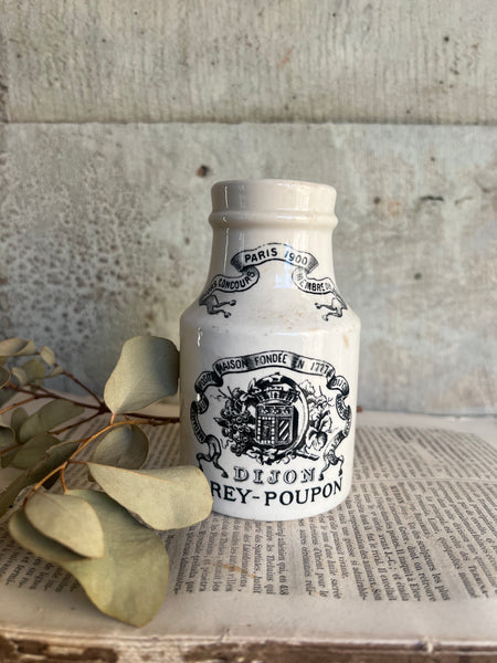 Branded French Stoneware Mustard Jar