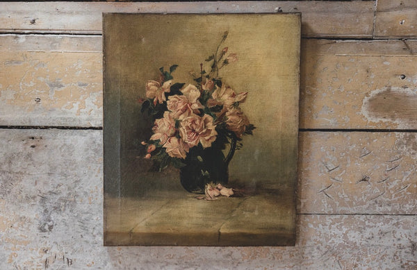 1908 Floral Oil Painting on Canvas