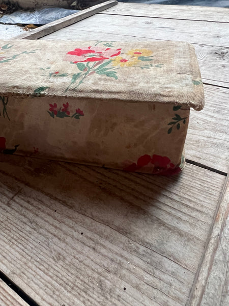 French Vintage Floral Fabric Box