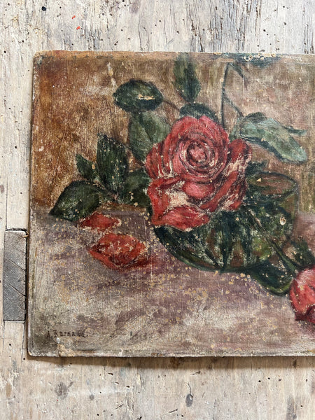Gorgeous French Vintage Rose Painting