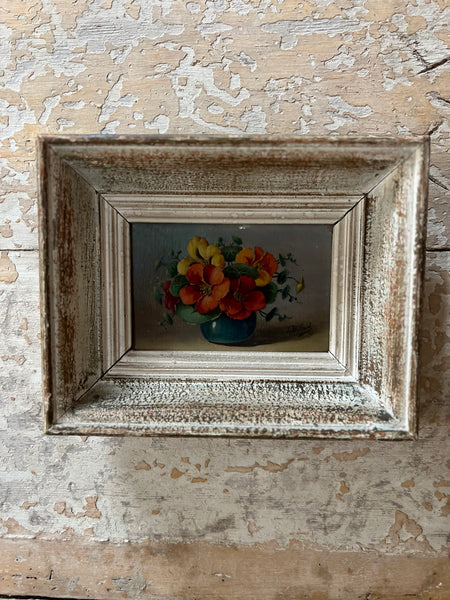 Small Framed Floral Oil Painting