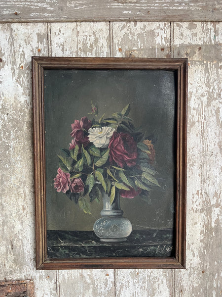 Beautiful Framed French Floral Oil