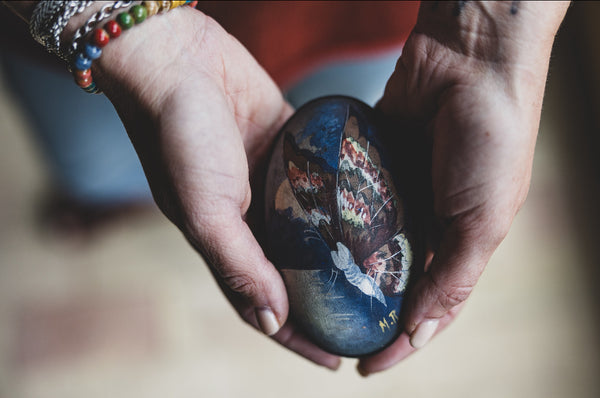Hand painted antique French egg