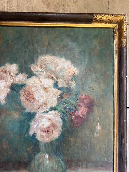 Beautiful Framed French Floral Oil