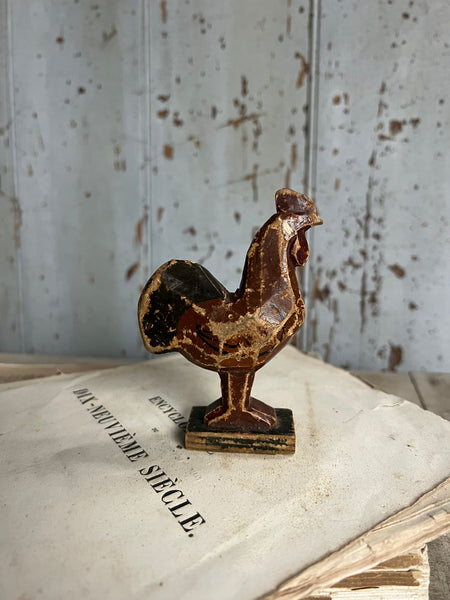 Sweet Antique Carved Cockerel