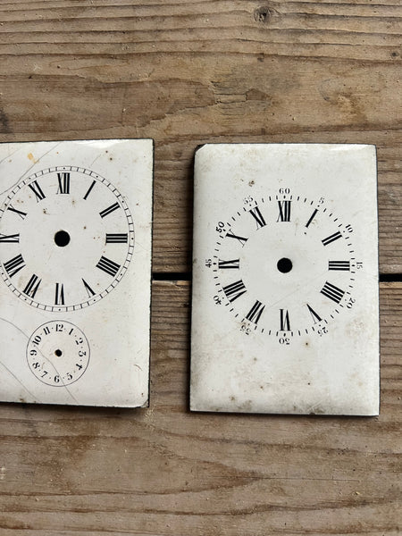 Worn Enamel Clock Faces