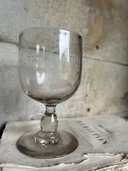 Vintage French Etched Glass