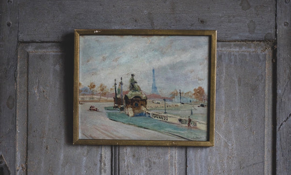 Framed Parisian Scene Painting