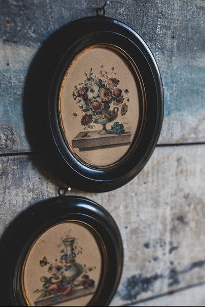 Framed Vintage French Floral Prints