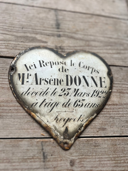 Vintage French Rustic Memorial Heart