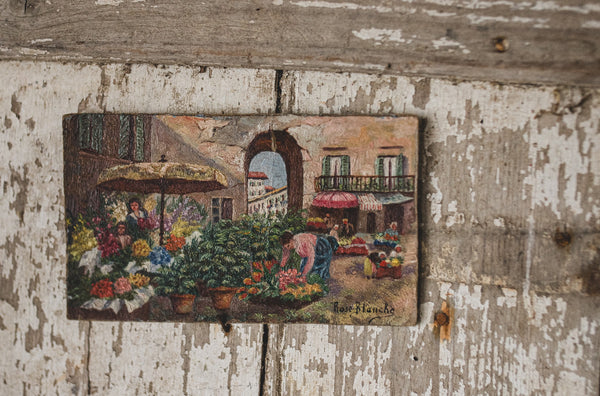 Sweet Flower Market Oil Painting