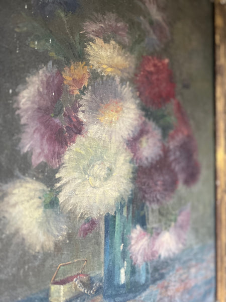 Beautiful Framed French Floral Oil