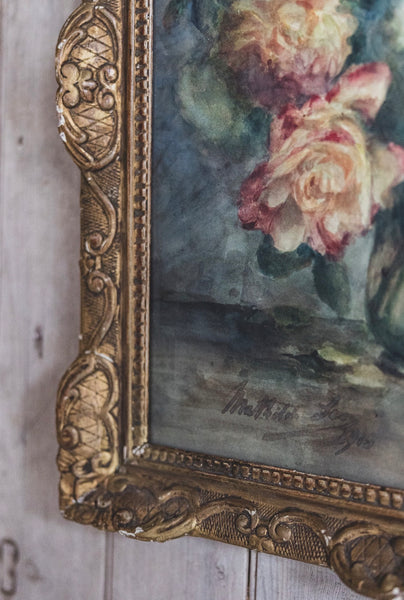 1918 Stunning Vintage Framed Watercolour Painting