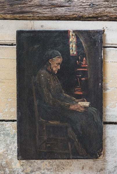 French Lady Oil Portrait on Canvas