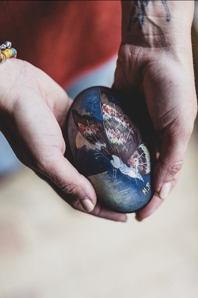 Hand painted antique French egg