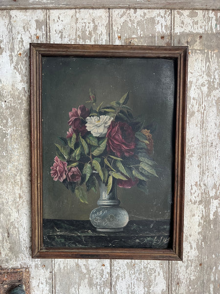 Beautiful Framed French Floral Oil