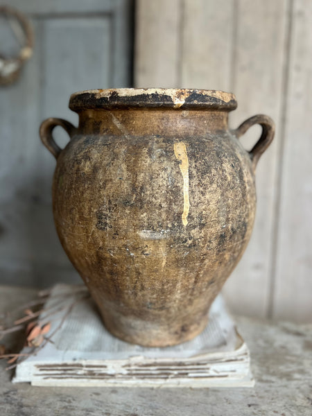 Vintage Tall Huge Natural Earthenware Vase