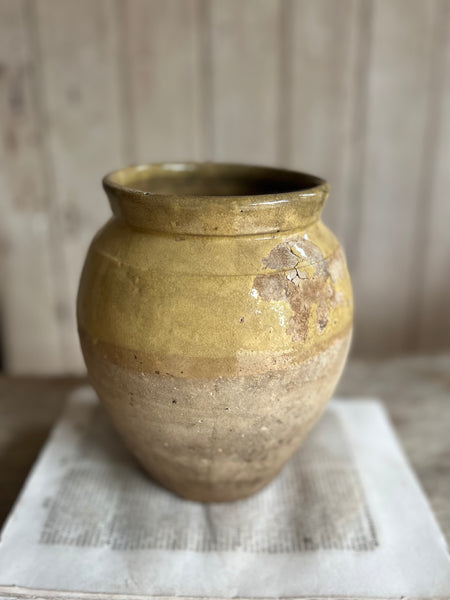 Yellow Antique Preserves Jar