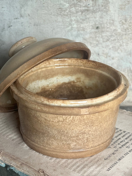 Buttery Lidded Antique Confiture Pot