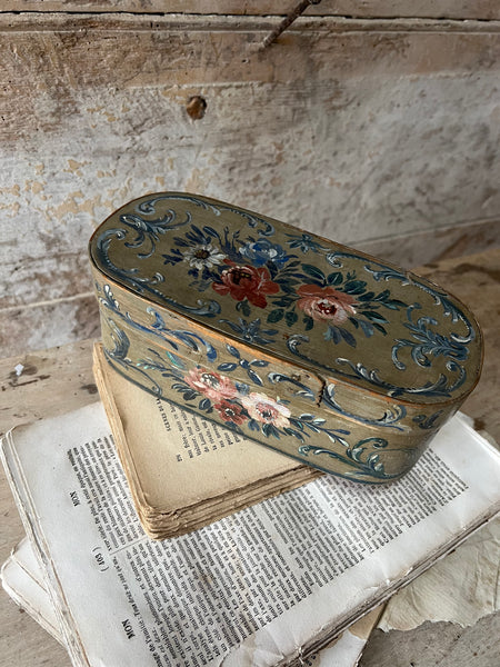 Antique 18C French Painted Wooden Box