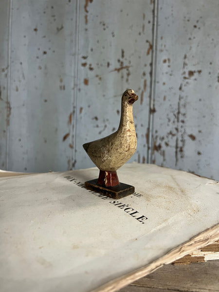 Sweet Antique Carved Goose