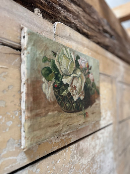 French Floral Oil on Canvas