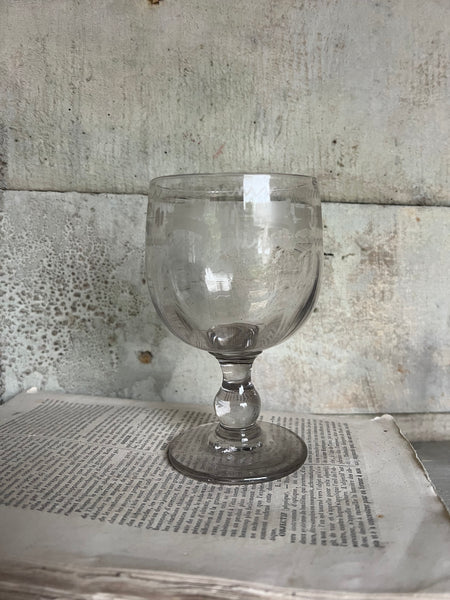 Vintage French Etched Glass