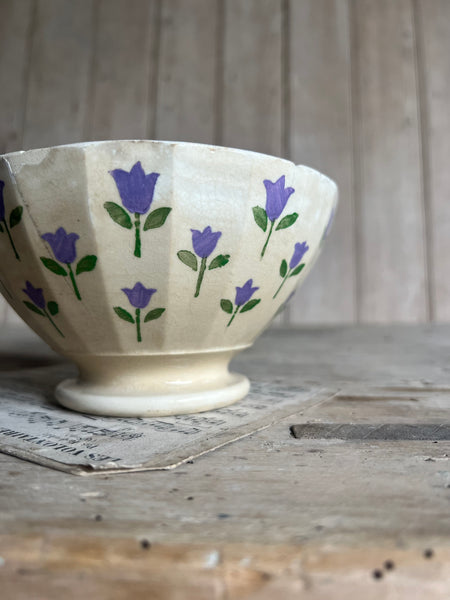 French Cute Floral Stencil Cafe au Lait bowl