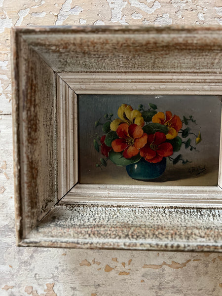 Small Framed Floral Oil Painting