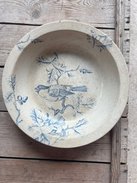 Beautiful Large Bird Transferware Bowl