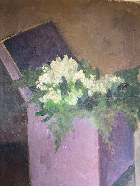 French Floral Oil on Canvas