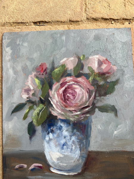 Beautiful Vintage Floral on Board