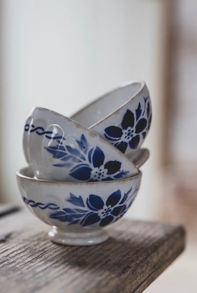 Rustic French Stencil Cafe au Lait Bowls