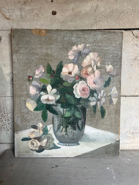 Vintage French Floral on Board